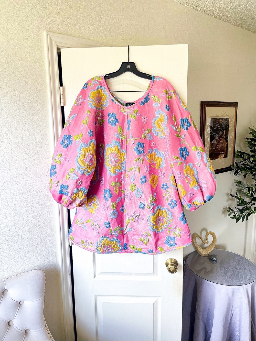 Arianne Elmy Good Luck Jacquard Mini Dress Bright Pink Medium EUC - Picture 2 of 10